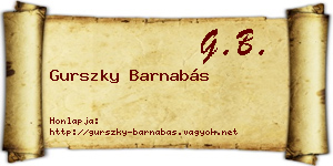 Gurszky Barnabás névjegykártya