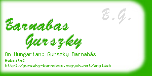 barnabas gurszky business card