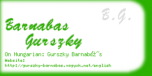 barnabas gurszky business card